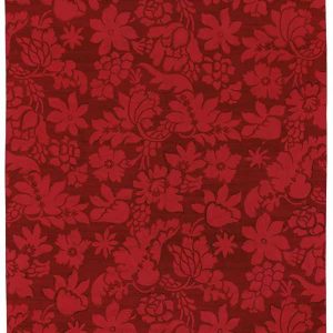 tappeto contemporaneo nepalese rosso floreale