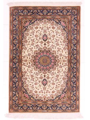 tappeto persiano isfahan bianco e rosso