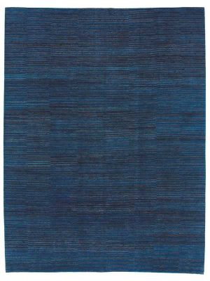 tappeto moderno dal nepal monocolor blu