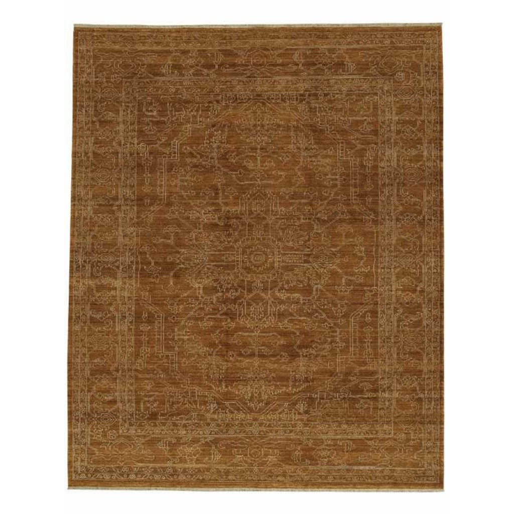 Tappeto contemporaneo vintage marrone con motivi decorativi classici geometrici stilizzati