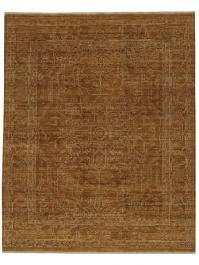 Tappeto contemporaneo vintage marrone con motivi decorativi classici geometrici stilizzati