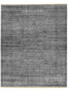 Tappeto contemporaneo vintage grigio con motivi decorativi classici