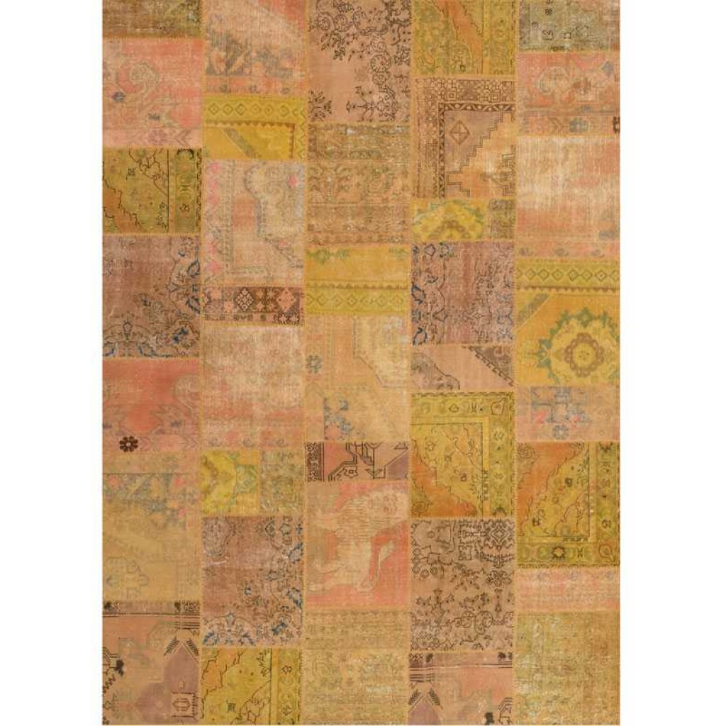 Tappeto contemporaneo patchwork giallo