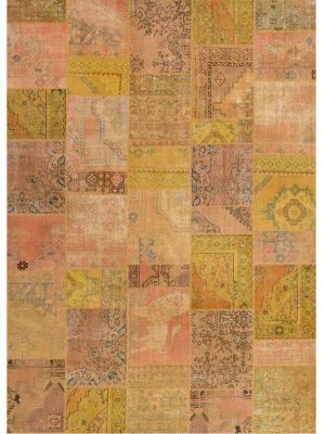 Tappeto contemporaneo patchwork giallo