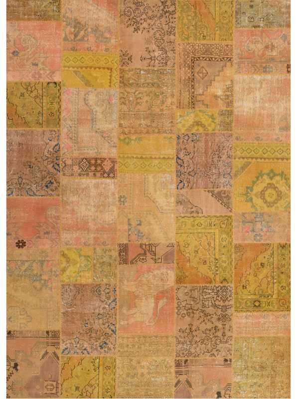 Tappeto contemporaneo patchwork giallo