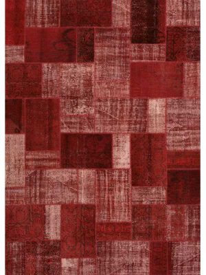Tappeto contemporaneo patchwork rosso