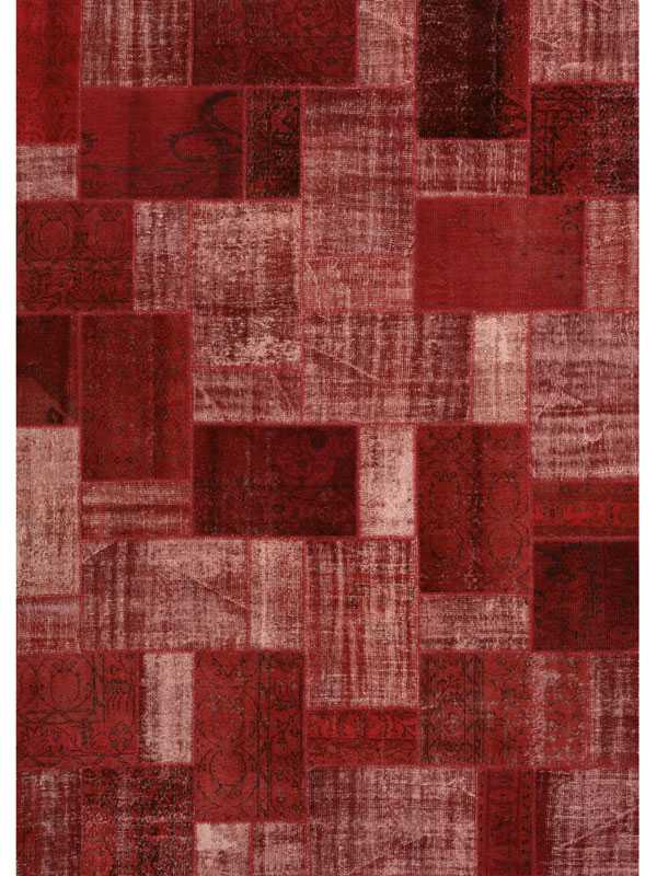 Tappeto contemporaneo patchwork rosso