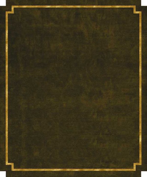 Tappeto contemporaneo Arazi Home collezione Border marrone con motivi decorativi a cornici oro