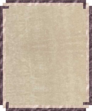 Tappeto contemporaneo Arazi Home collezione Border rosa con motivi decorativi a cornici viola