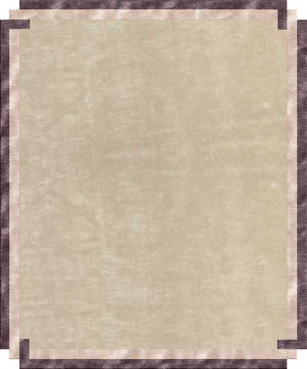 Tappeto contemporaneo Arazi Home collezione Border rosa con motivi decorativi a cornici viola