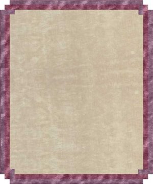 Tappeto contemporaneo Arazi Home collezione Border bianco con motivi decorativi a viola chiaro e scuro
