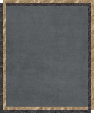Tappeto contemporaneo Arazi Home collezione Border azzurro con motivi decorativi a cornici oro e blu