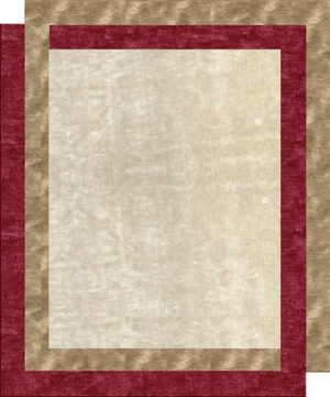 Tappeto contemporaneo Arazi Home collezione Border bianco con motivi decorativi a cornici rosse e oro