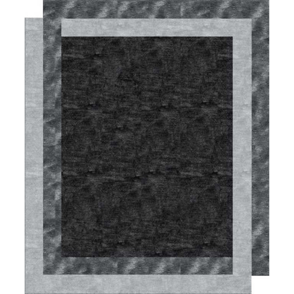 Tappeto contemporaneo Arazi Home collezione Border nero con motivi decorativi a cornici grigie chiare e scure