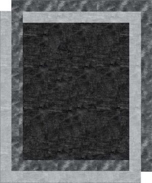 Tappeto contemporaneo Arazi Home collezione Border nero con motivi decorativi a cornici grigie chiare e scure