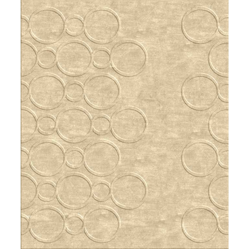 Tappeto contemporaneo Arazi Home collezione Canova bianco con motivi decorativi a cerchio bianchi