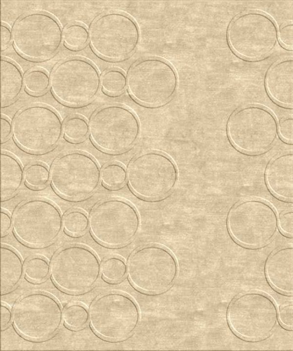 Tappeto contemporaneo Arazi Home collezione Canova bianco con motivi decorativi a cerchio bianchi