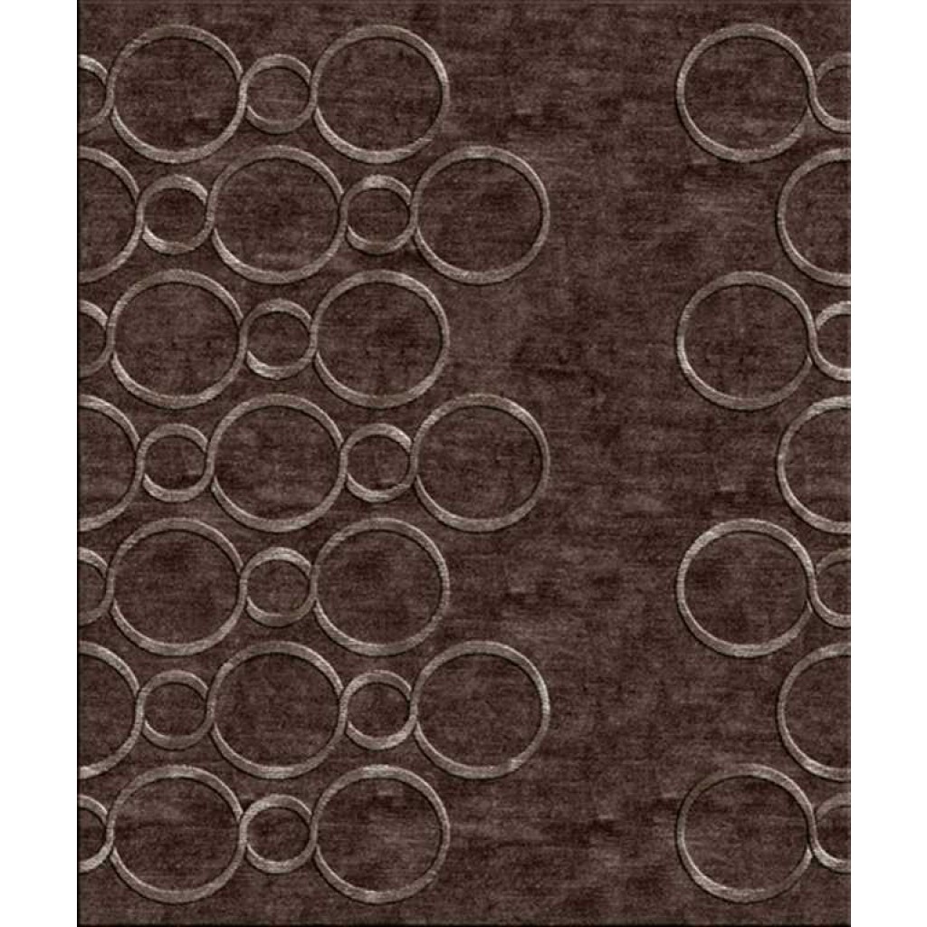 Tappeto contemporaneo Arazi Home collezione Canova marrone con motivi decorativi a cerchio marroni