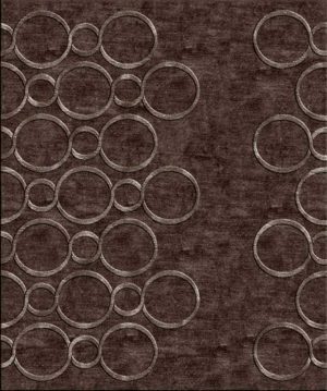 Tappeto contemporaneo Arazi Home collezione Canova marrone con motivi decorativi a cerchio marroni