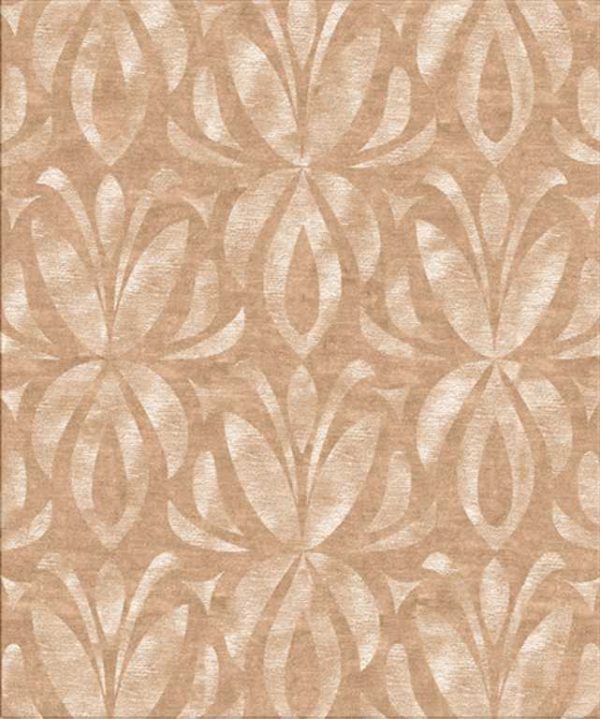 Tappeto contemporaneo Arazi Collection linea Canova crema con motivi decorativi floreali a giglio stilizzati bianchi