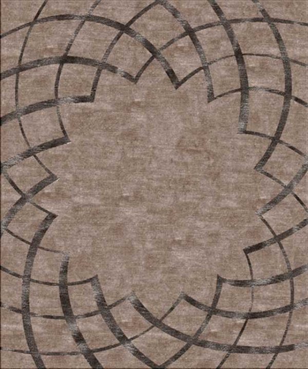 Tappeto contemporaneo Arazi Collection linea Classic grigio con motivi decorativi classici lineari neri