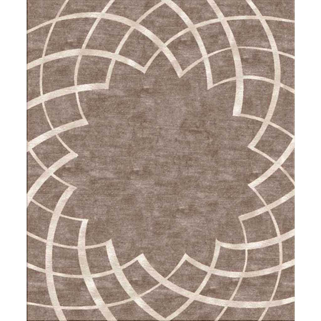 Tappeto contemporaneo Arazi Collection linea Classic grigio con motivi decorativi classici lineari bianchi