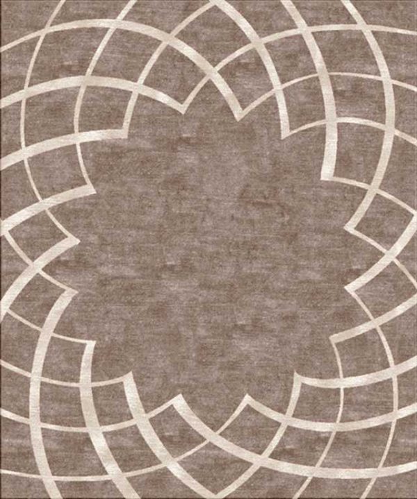 Tappeto contemporaneo Arazi Collection linea Classic grigio con motivi decorativi classici lineari bianchi
