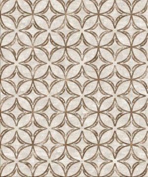 Tappeto contemporaneo Arazi Collection linea Classic grigio con motivi decorativi classici stilizzati a stella marroni