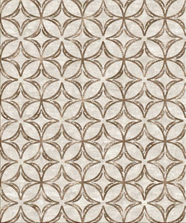 Tappeto contemporaneo Arazi Collection linea Classic grigio con motivi decorativi classici stilizzati a stella marroni