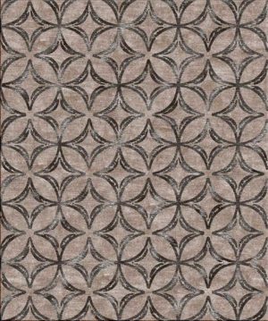 Tappeto contemporaneo Arazi Collection linea Classic grigio con motivi decorativi classici stilizzati a stella nero