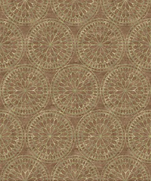 Tappeto contemporaneo Arazi Collection linea Classic marrone con motivi decorativi classici mandala oro a tutto campo