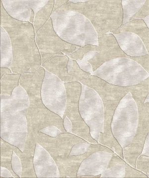 Tappeto contemporaneo Arazi Collection linea Flower bianco con motivo decorativo a foglie bianche