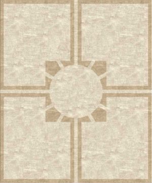 Tappeto contemporaneo Arazi Collection linea Garden crema con motivo decorativo geometrico, lineare e minimalista oro