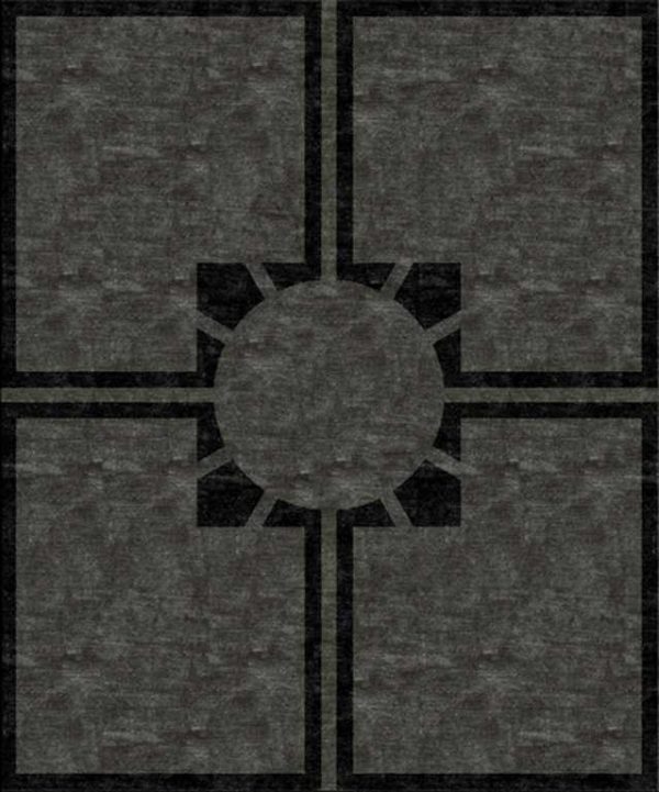 Tappeto contemporaneo Arazi Collection linea Garden grigio scuro con motivo decorativo geometrico, lineare e minimalista nero