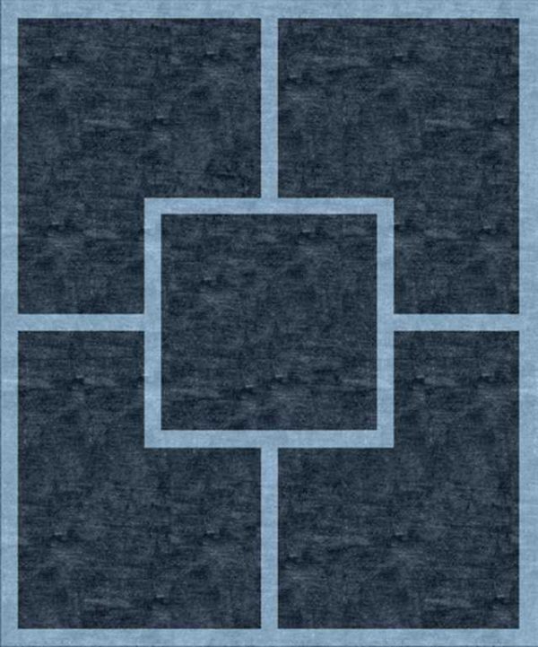 Tappeto contemporaneo Arazi Collection linea Garden blu con motivo decorativo geometrico, lineare e minimalista azzurro