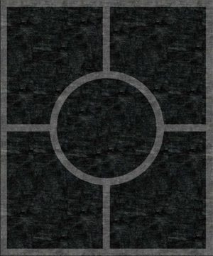 Tappeto contemporaneo Arazi Collection linea Garden nero con motivo decorativo geometrico, lineare e minimalista grigio e medaglione centrale rotondo