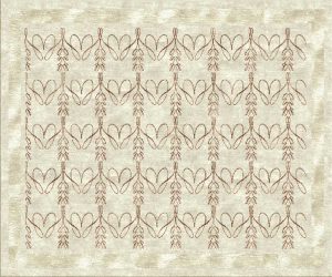 Tappeto contemporaneo Arazi Collection linea Love beige con motivi decorativi minimalisti e lineari a forma di cuore e scritta love