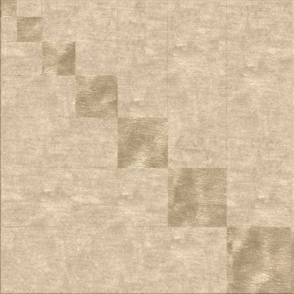 Tappeto contemporaneo Arazi Collection Squared beige con motivi decorativi quadrati oro diagonali