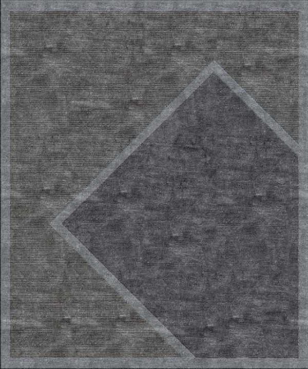 Tappeto contemporaneo Arazi Collection Stripes nero con motivi decorativi lineari grigi