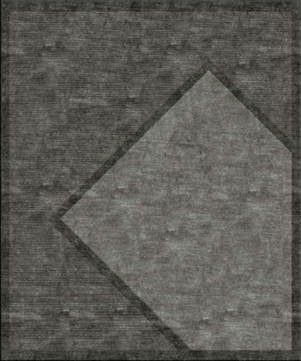 Tappeto contemporaneo Arazi Collection Stripes grigio con motivi decorativi lineari neri