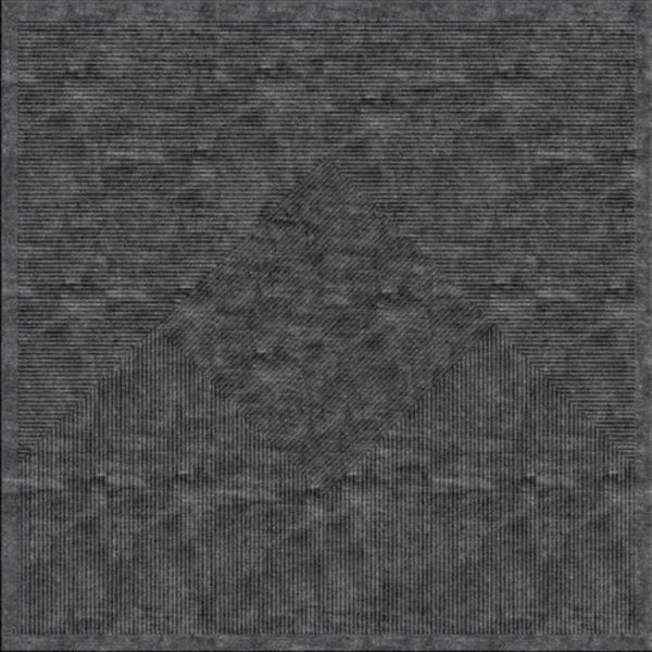 Tappeto contemporaneo Arazi Collection Stripes grigio scuro con motivi decorativi lineari e medaglione centrale a rombo