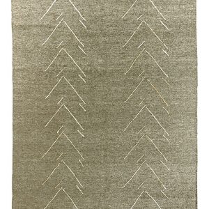 Tappeto kilim contemporaneo Artorient della collezione Arazi Home Graff, a tessitura piatta e con ricamo in rilievo eseguito con tecnica sumak, grigio con decorazioni geometriche a linee spezzate