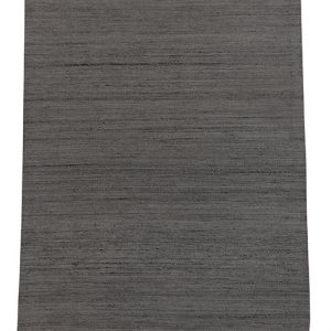 Tappeto kilim contemporaneo Artorient della collezione Arazi Home Toledo, a tessitura piatta, di poliestere riciclato su supporto di tela in cotone, grigio scuro con decorazione astratta a linee