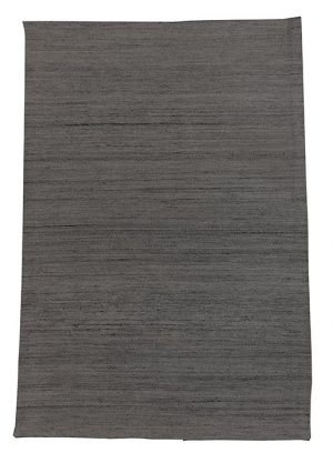 Tappeto kilim contemporaneo Artorient della collezione Arazi Home Toledo, a tessitura piatta, di poliestere riciclato su supporto di tela in cotone, grigio scuro con decorazione astratta a linee