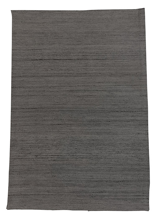 Tappeto kilim contemporaneo Artorient della collezione Arazi Home Toledo, a tessitura piatta, di poliestere riciclato su supporto di tela in cotone, grigio scuro con decorazione astratta a linee