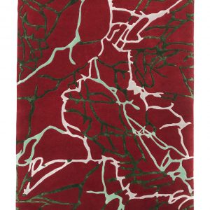 tappeto contemporaneo Monocolor Art Design della collezione Arazi Home di artorient rosso con venature bianche e verdi