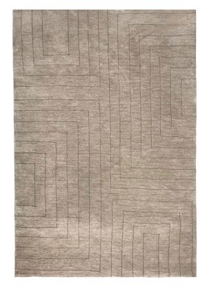 tappeto contemporaneo Monocolor della collezione Arazi Home di artorient, beige con decorazioni lineari astratte marroni