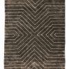 tappeto contemporaneo Monocolor della collezione Arazi Home di artorient, marrone con decorazioni lineari astratte effetto ottico bianche
