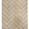 tappeto contemporaneo Monocolor della collezione Arazi Home di artorient, beige con decorazioni geometriche lineari a spina di pesce