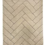 tappeto contemporaneo Monocolor della collezione Arazi Home di artorient, beige con decorazioni geometriche lineari a spina di pesce